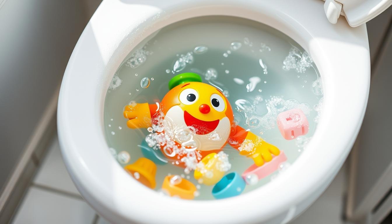 toy clogged toilet