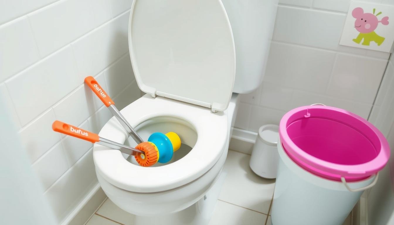 how to get a toy out of a toilet
