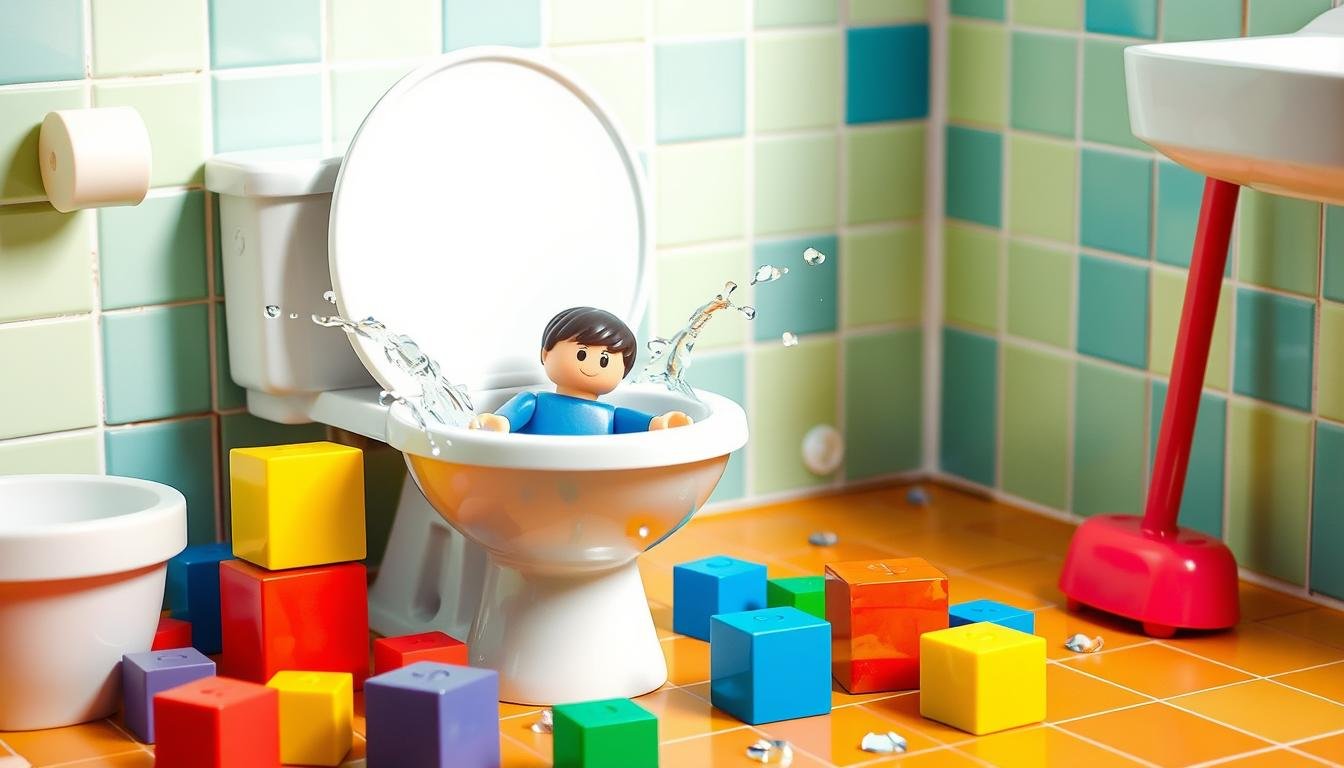 toy clogged toilet