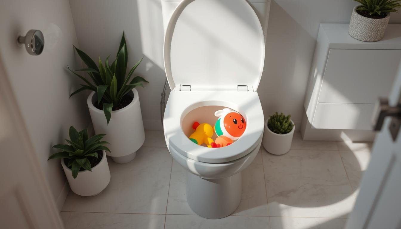 toy stuck in toilet