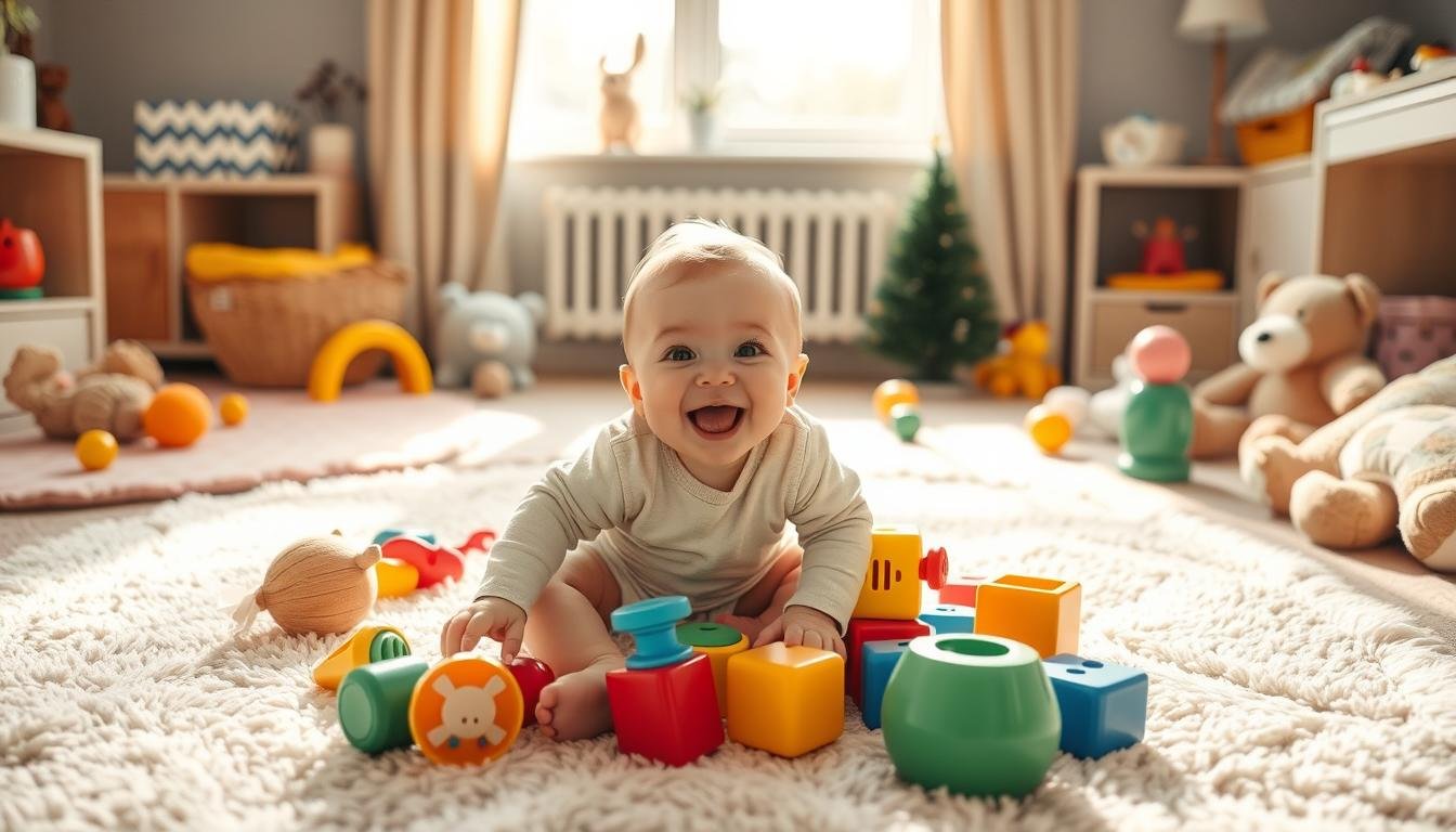 when do infants play with toys