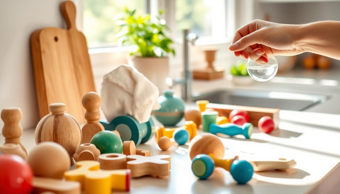 how to clean wooden toys